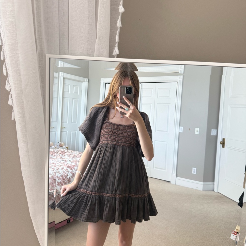 Brown free people mini dress